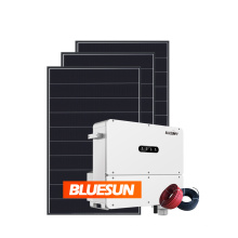 Bluesun solar system on grid pack solar panel 100kw system for roof solar plant system with mono panels